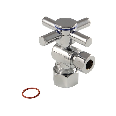 Kingston Brass CC53301DX 5/8" x 3/8" O.D. Comp, Quarter Turn Angle Stop Valve, Polished Chrome CC53301DX